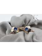 Earrings Vintage Jewlery Sapphire Original Vintage 14K Rose Gold vec028r